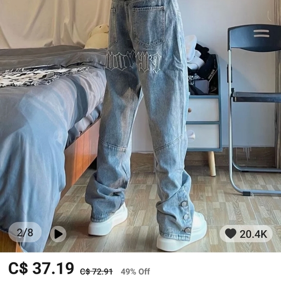 [STREET STYLE "F*CK YOU?"JEANS] - Picture 3 of 3